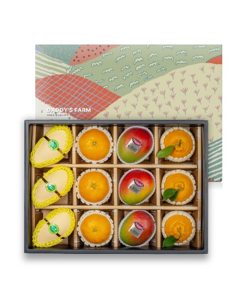 [명품] 프리미엄 골드망고, 애플망고, 레드향, 한라봉 혼합 선물세트(12과)